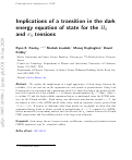 Cover page: Implications of a transition in the dark energy equation of state for the H0 and σ8 tensions
