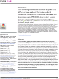 Cover page: Can a linking crosswalk table be applied to a different population? An independent validation study for a crosswalk between BSI depression and PROMIS depression scales