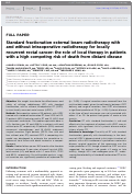 Cover page: Standard fractionation external beam radiotherapy with and without intraoperative radiotherapy for locally recurrent rectal cancer: the role of local therapy in patients with a high competing risk of death from distant disease