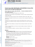 Cover page: Factors Associated with Duration of Rehabilitation Among Older Adults with Prolonged Hospitalization