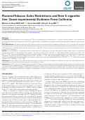 Cover page: Flavored Tobacco Sales Restrictions and Teen E-cigarette Use: Quasi-experimental Evidence From California.