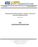 Cover page: Automated Speed Enforcement for California: A Review of Legal and Institutional Issues