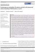Cover page: Contemporary evaluation of women and girls with abnormal uterine bleeding: FIGO Systems 1 and 2.