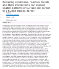 Cover page: Reducing conditions, reactive metals, and their interactions can explain spatial patterns of surface soil carbon in a humid tropical forest