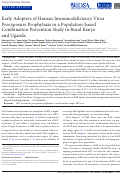 Cover page: Early Adopters of Human Immunodeficiency Virus Preexposure Prophylaxis in a Population-based Combination Prevention Study in Rural Kenya and Uganda