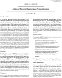 Cover page: A Case of Recurrent Spontaneous Pneumothoraxes