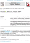 Cover page of Trust in the wild: Multi-modal safety perceptions in naturalistic AV deployment