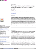 Cover page: Planning for classroom physical distancing to minimize the threat of COVID-19 disease spread