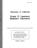 Cover page: RADIATION ENVIRONMENT PARAMETERS AND THE BIOPHYSICIST