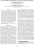 Cover page: Construct Validity of Procedural Memory Tasks Used in Adult-Learned Language