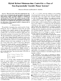 Cover page: Hybrid Robust Minimum-time Control for a Class of Non-Exponentially Unstable Planar Systems