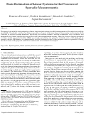 Cover page: State estimation of linear systems in the presence of sporadic measurements