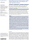 Cover page: Psychological trauma and the genetic overlap between posttraumatic stress disorder and major depressive disorder