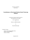 Cover page: Contributions to Directional Statistics Based Clustering Methods