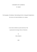 Cover page: The Geography of Community: Understanding the Role of a Regional Comprehensive University as an Anchor Institution in Los Angeles