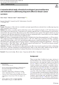 Cover page: A mixed method study of medical oncologists’ perceived barriers and motivators to addressing long-term effects in breast cancer survivors