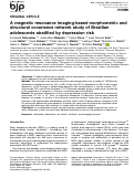 Cover page: A magnetic resonance imaging-based morphometric and structural covariance network study of Brazilian adolescents stratified by depression risk