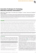 Cover page: Innovative Techniques for Evaluating Behavioral Nutrition Interventions.