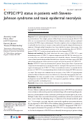 Cover page: CYP2C19*2 status in patients with Stevens-Johnson syndrome and toxic epidermal necrolysis.