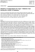 Cover page: Adoption of Telemedicine for Type 1 Diabetes Care During the COVID-19 Pandemic.