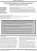 Cover page: Consensus Development of a Pediatric Emergency  Medicine Clerkship Curriculum