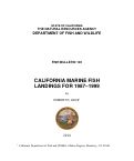 Cover page of Fish Bulletin 181. California Marine Fish Landings for 1987-1999