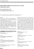 Cover page: Racial/ethnic differences in job loss for women with breast cancer