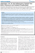 Cover page: Oxpholipin 11D: An Anti-Inflammatory Peptide That Binds Cholesterol and Oxidized Phospholipids