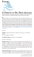 Cover page: A Tribute to Dr. Dean Alegado