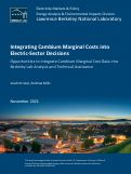 Cover page: Integrating Cambium Marginal Costs into Electric Sector Decisions: Opportunities to Integrate Cambium Marginal Cost Data into Berkeley Lab Analysis and Technical Assistance