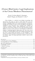 Cover page: (Choice) Blind Justice: Legal Implications of the Choice Blindness Phenomenon