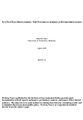 Cover page: It's Not Easy Being Green: The Nature of American Environmentalism