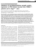 Cover page: Imbalance of excitatory/inhibitory synaptic protein expression in iPSC-derived neurons from FOXG1+/− patients and in foxg1+/− mice