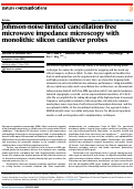 Cover page: Johnson-noise-limited cancellation-free microwave impedance microscopy with monolithic silicon cantilever probes