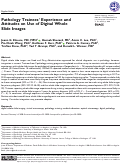 Cover page: Pathology Trainees’ Experience and Attitudes on Use of Digital Whole Slide Images