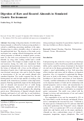 Cover page: Digestion of Raw and Roasted Almonds in Simulated Gastric Environment