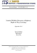 Cover page: Limited Wildlife Diversity at Highway Right-of-Way Crossings