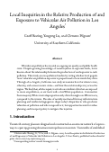 Cover page: Local Inequities in the Relative Production of and Exposure to Vehicular Air Pollution in Los Angeles