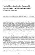 Cover page: Navajo Electrification for Sustainable Development: The Potential Economic and Social Benefits