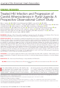 Cover page: Treated HIV Infection and Progression of Carotid Atherosclerosis in Rural Uganda: A Prospective Observational Cohort Study