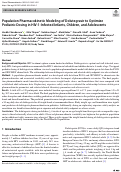 Cover page: Population Pharmacokinetic Modeling of Dolutegravir to Optimize Pediatric Dosing in HIV-1-Infected Infants, Children, and Adolescents.