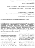 Cover page: People’s contribution to the knowledge of Pycnogonida: citizen science in the case of a “problematic” taxon.