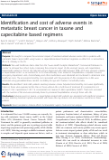 Cover page: Identification and cost of adverse events in metastatic breast cancer in taxane and capecitabine based regimens