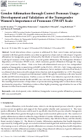 Cover page: Gender Affirmation through Correct Pronoun Usage: Development and Validation of the Transgender Women’s Importance of Pronouns (TW-IP) Scale