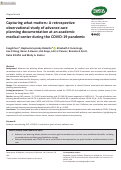 Cover page: Capturing what matters: A retrospective observational study of advance care planning documentation at an academic medical center during the COVID-19 pandemic