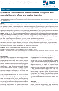 Cover page: Qualitative interviews with mentor mothers living with HIV: potential impacts of role and coping strategies