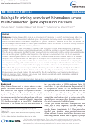 Cover page: MiningABs: mining associated biomarkers across multi-connected gene expression datasets