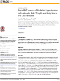 Cover page: Racial Differences of Pediatric Hypertension in Relation to Birth Weight and Body Size in the United States