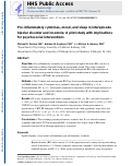 Cover page: Proinflammatory Cytokines, Mood, and Sleep in Interepisode Bipolar Disorder and Insomnia