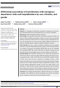 Cover page: Differential associations of homelessness with emergency department visits and hospitalizations by race, ethnicity, and gender